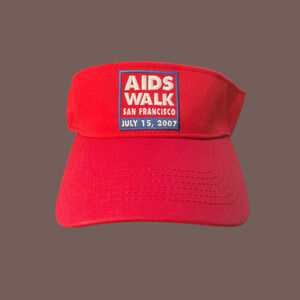 AIDS Walk SF Visor | Red Cotton | Adjustable | Vintage 2000s